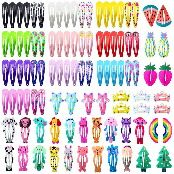 Cart In Mart Hair Clips For Girls Women Teens Metal Snap Hair Pin, Barrettes - 100 Piece