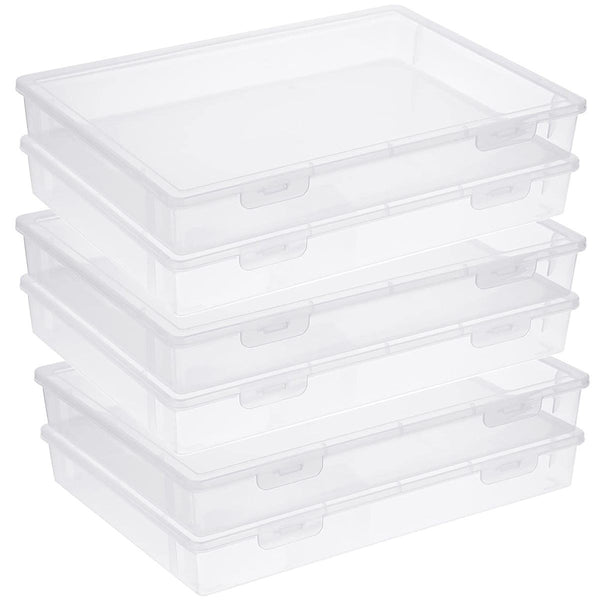 Cart In Mart 6 Pack Clear Multipurpose Large Craft Storage Board Game, File Organiser