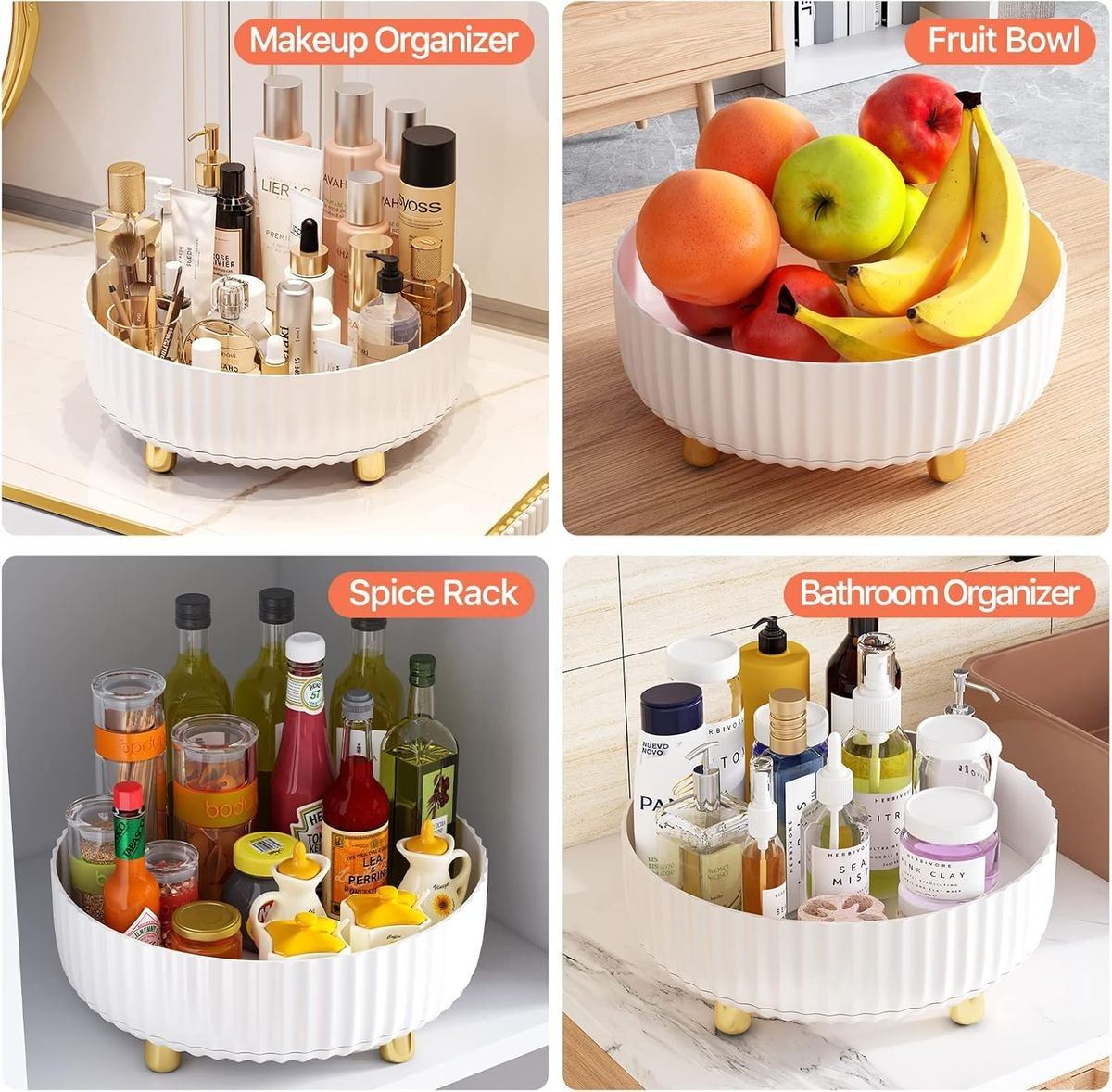 Cart In Mart 360 Rotating Bathroom Organizer Makeup Storage Tray For Perfume Cosmetics