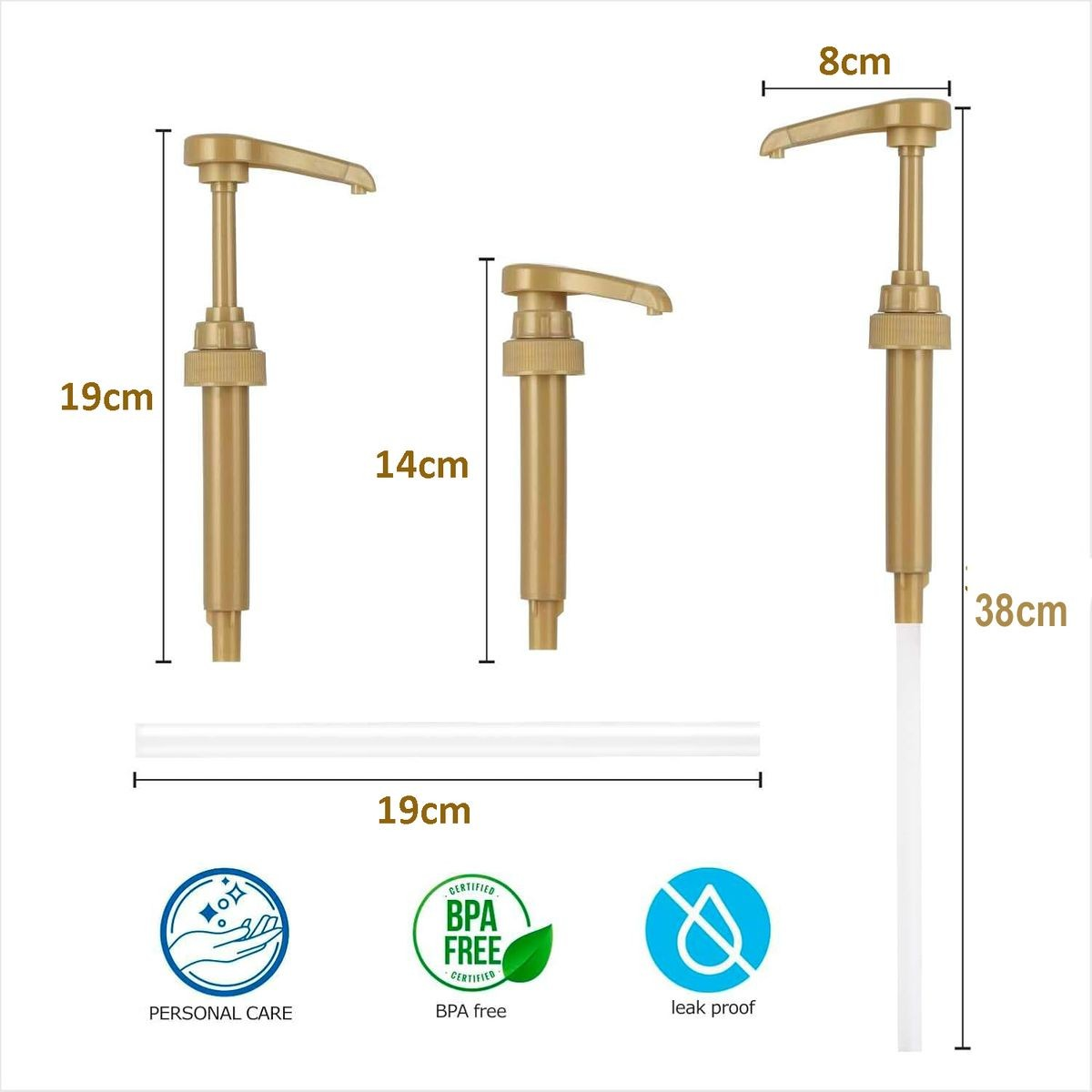 Cart In Mart 6-Pack Gold Squirt Coffee Syrup Pump Dispenser Kitchen Bar Bottles-750ml