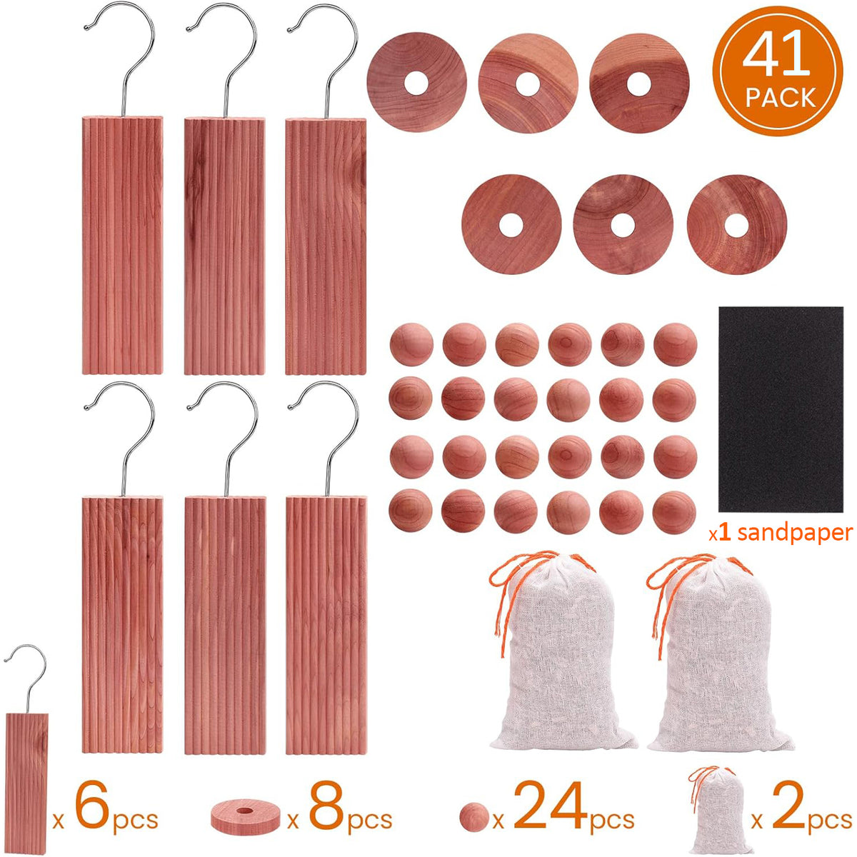 Cart In Mart 41 Pack Cedar Wood Blocks For Closet Clothes Drawers Balls Scented Sachet