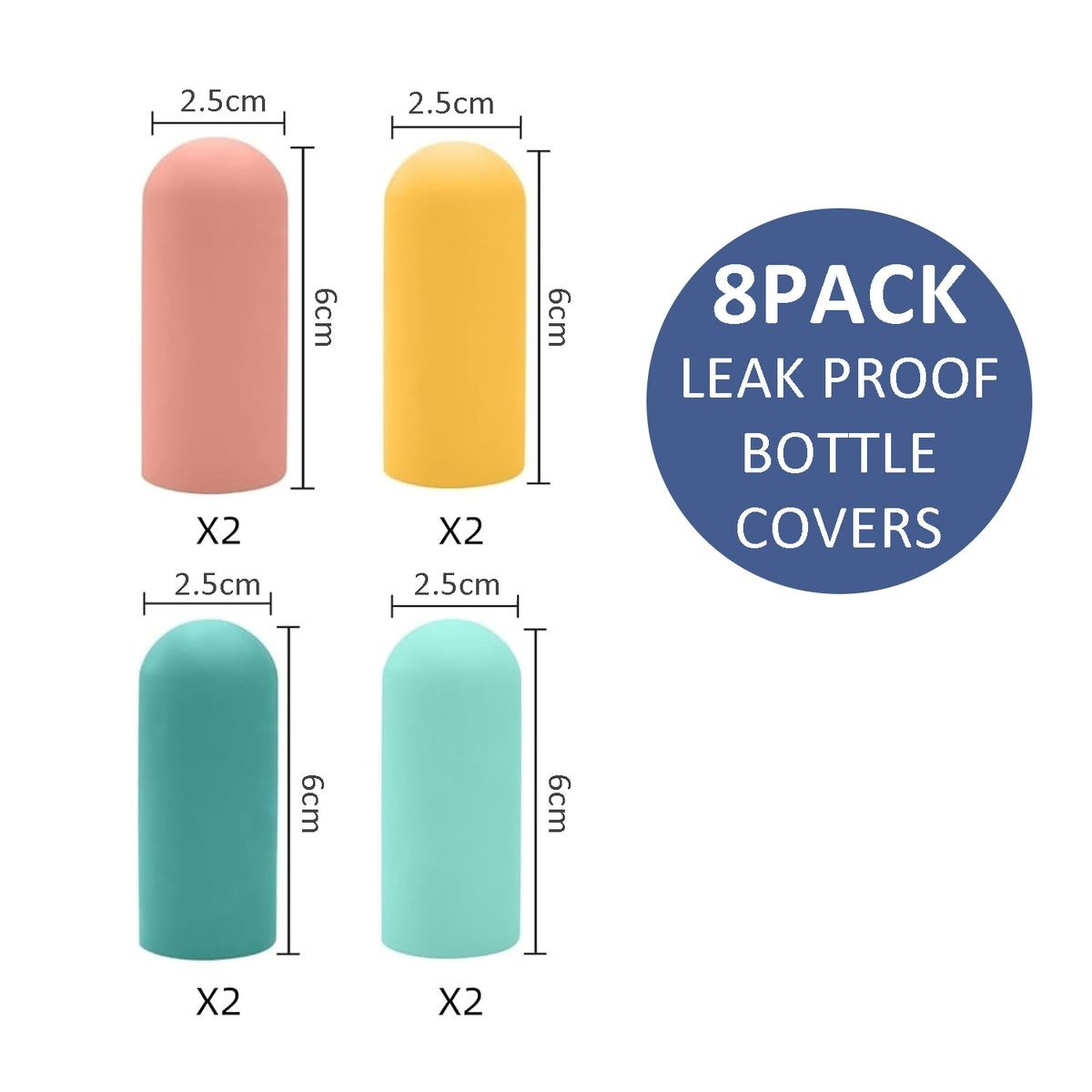 Cart In Mart 8 Pack Silicone Bottle Covers For Leakproof Travel Essentials For Women Men