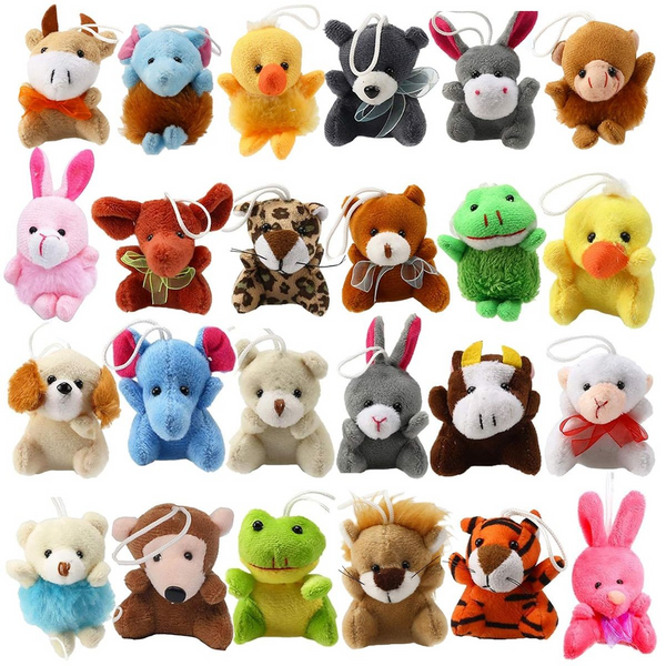 Kids' Mini Animal Plush Toy Bulk Party Favor Stuffed Plushies - 24 Pack Cart In Mart