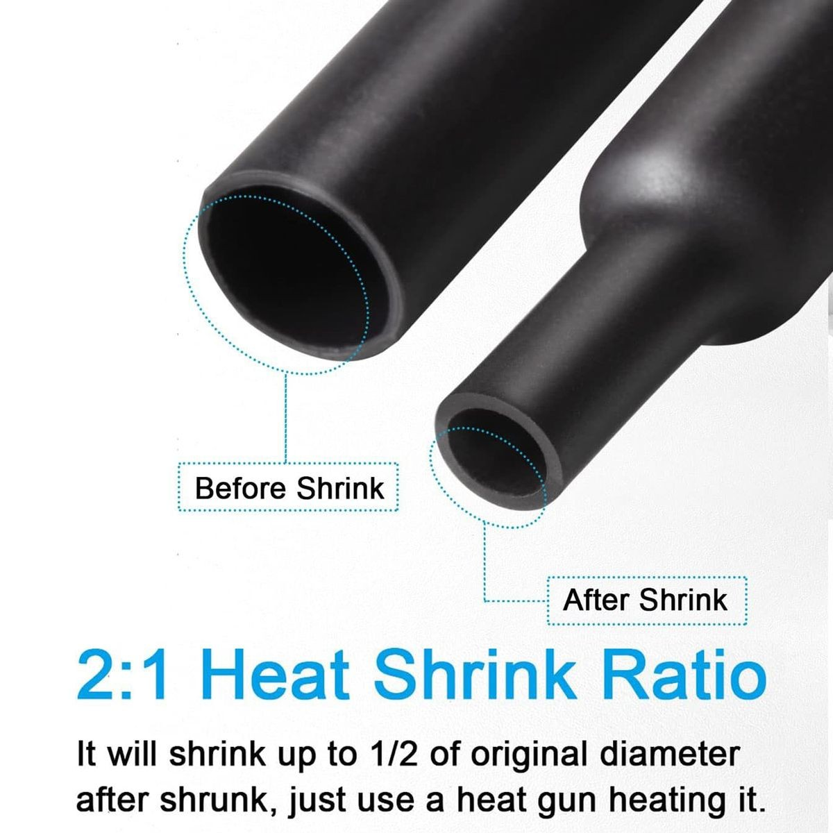 Cart In Mart 650 Piece Heat Shrink Tubing Kit- Wire Wrap Tube UL Ratio 2:1 Insulation