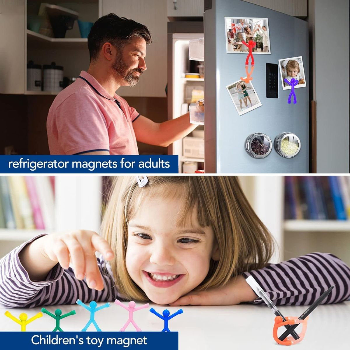 Cart In Mart Humanoid Fridge Magnet Toys for Adults and Kids Novelty Magnetic Man - Pack of 10