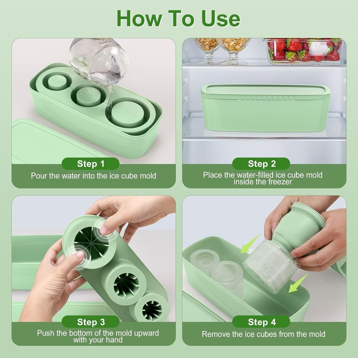 Cart In Mart Silicone Ice Cube Tray For Tumbler Cup With Lid & Bin Mold Maker-Large
